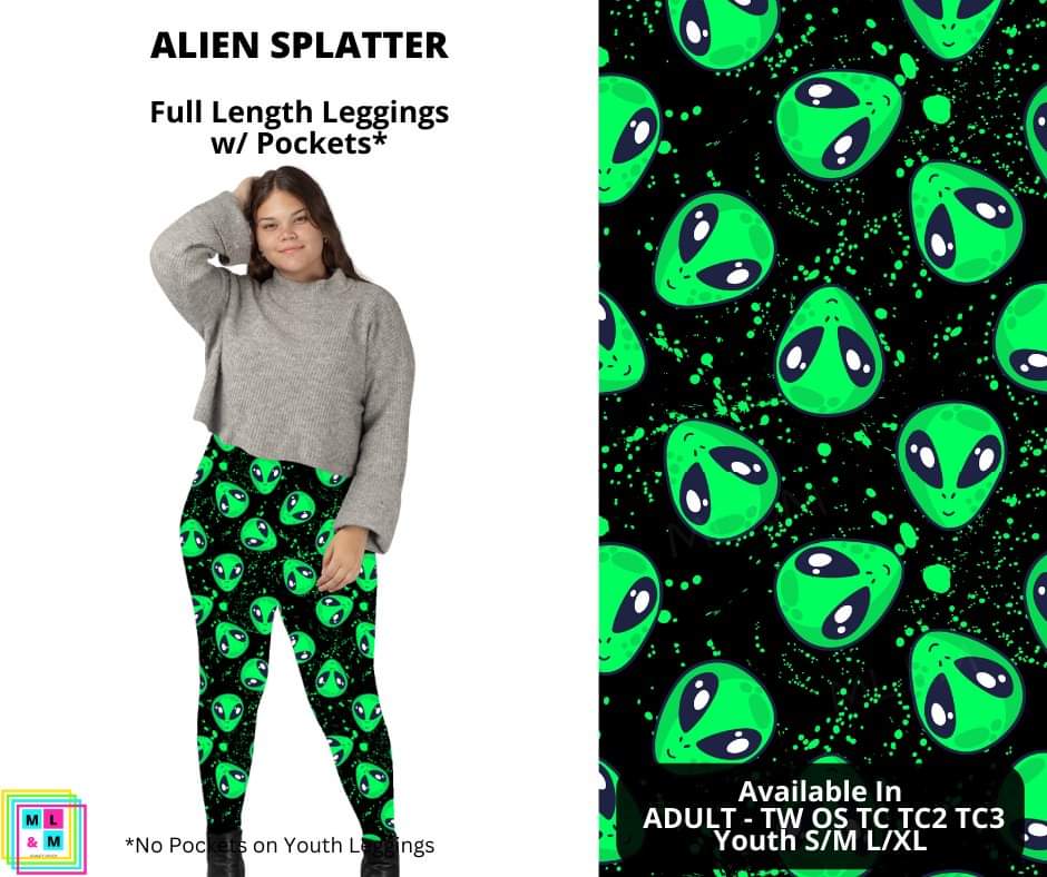 Alien Splatter Full Length Leggings w/ Pockets – Boujee Brittany Boutique