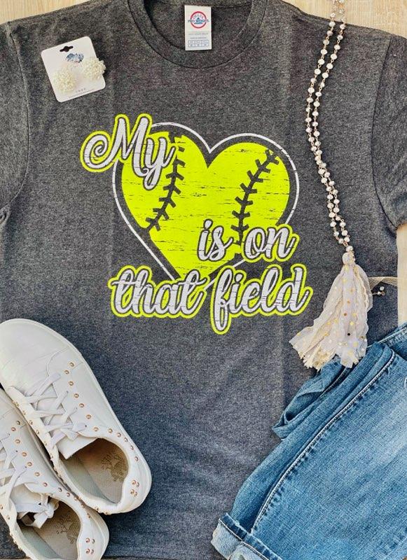 Baseball Mom My Heart Is Full Graphic Tee